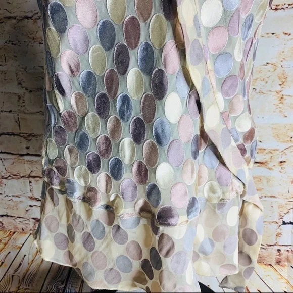 BCBGMaxAzria Polka Dot Silk Blend Blouse - Picture 3 of 8